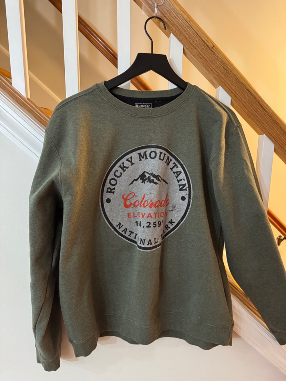Rocky Mountain Graphic Crewneck Sweater - Olive Green